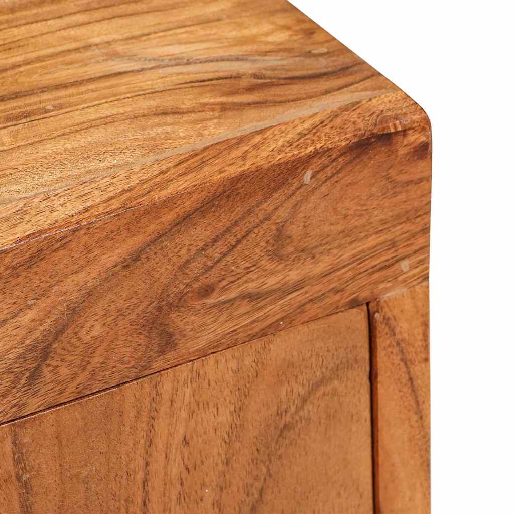 Comodino 2 pcs Marrone 35 x 33 x 48 cm Legno Massello di Acacia