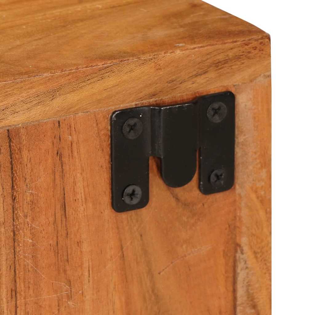 Comodino 2 pcs Marrone 35 x 33 x 48 cm Legno Massello di Acacia