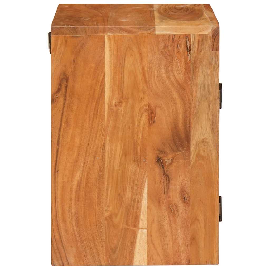 Comodino 2 pcs Marrone 35 x 33 x 48 cm Legno Massello di Acacia