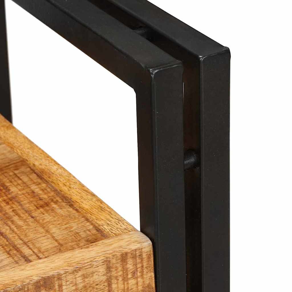 Comodino Marrone e nero 38 x 33 x 58 cm Legno di mango massello