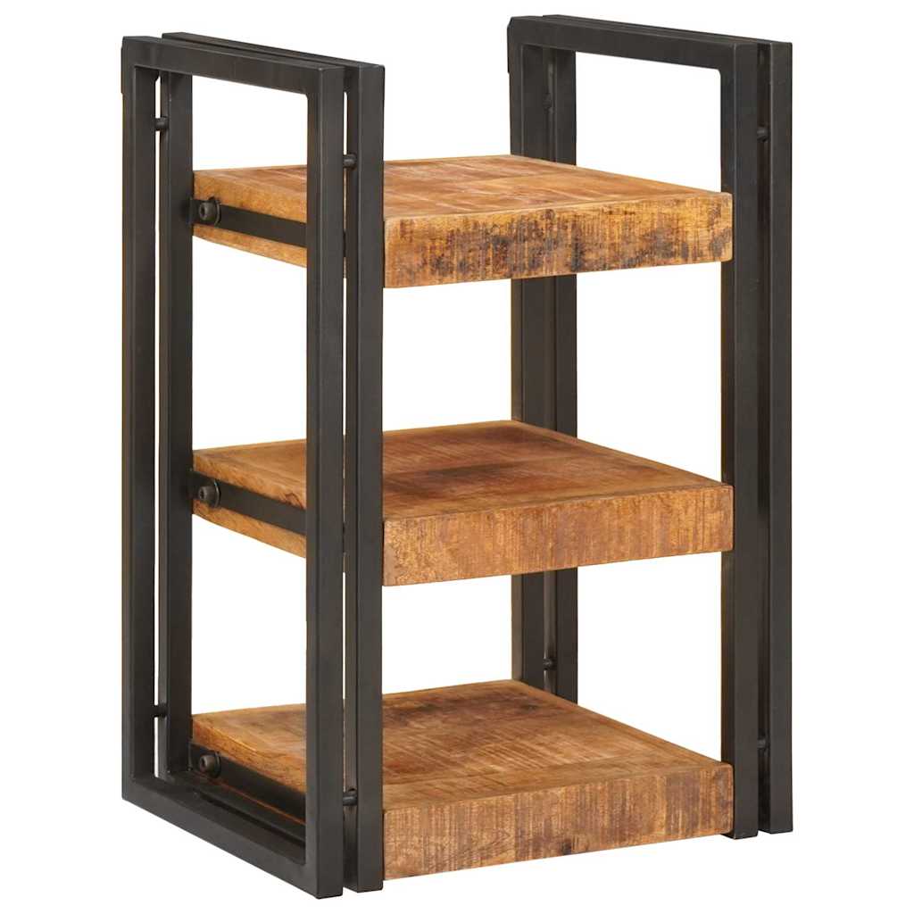 Comodino Marrone e nero 38 x 33 x 58 cm Legno di mango massello