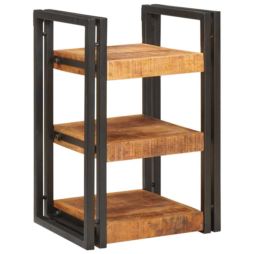 Comodino Marrone e nero 38 x 33 x 58 cm Legno di mango massello