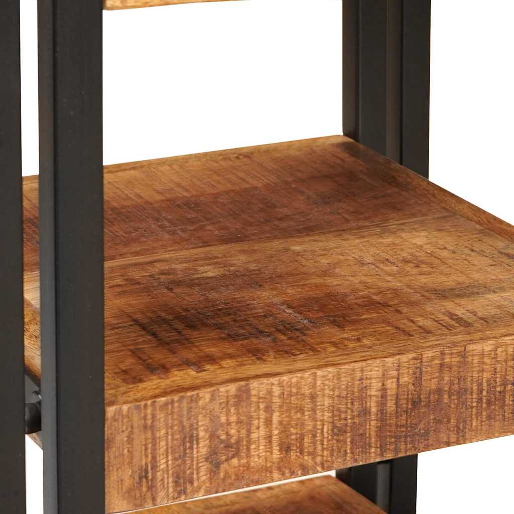Comodino 2 pcs Marrone e nero Legno di mango massello