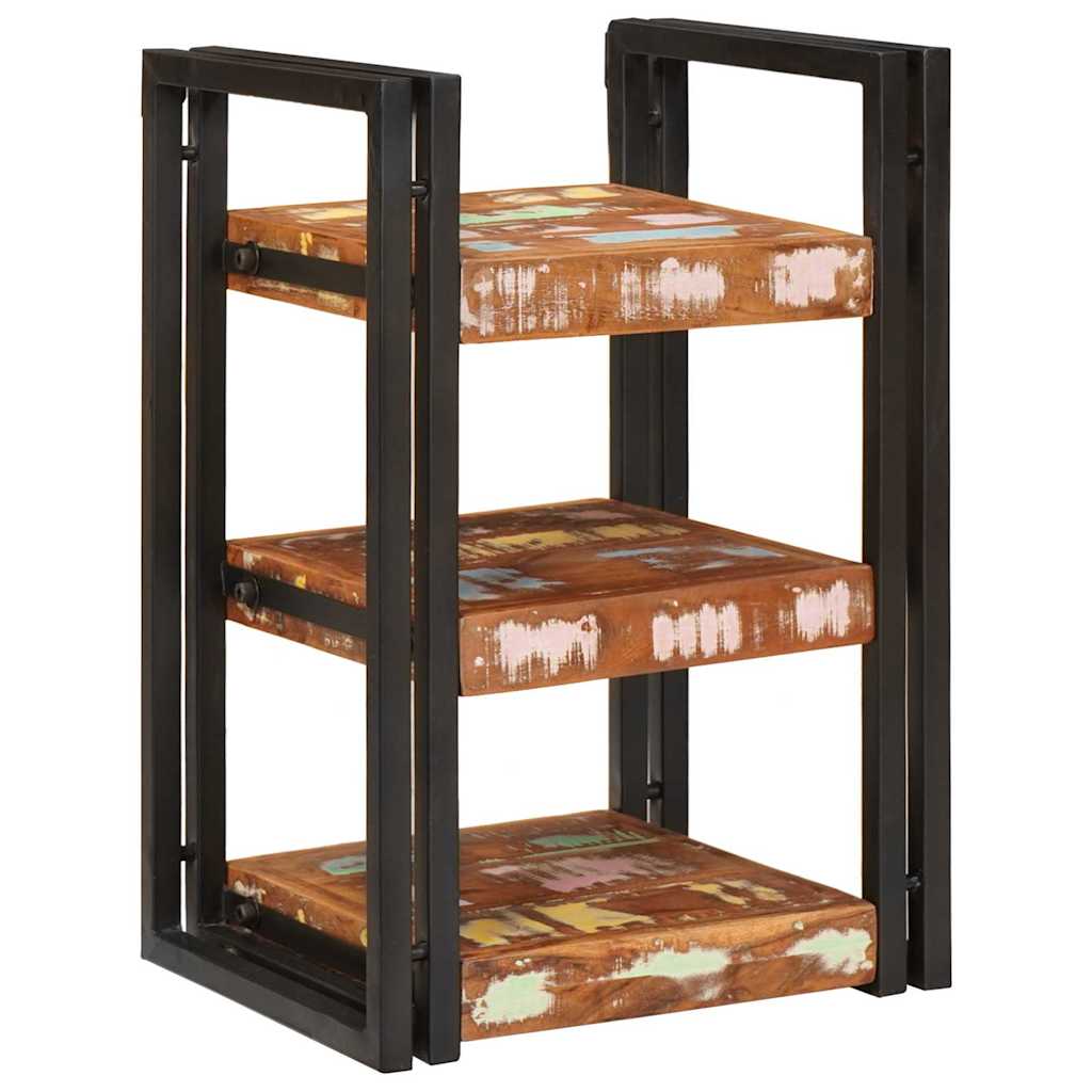 Comodino Marrone e nero 38 x 33 x 58 cm Legno Solido Recuperato