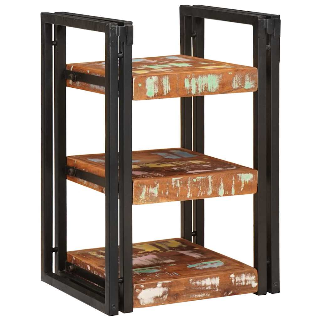 Comodino Marrone e nero 38 x 33 x 58 cm Legno Solido Recuperato