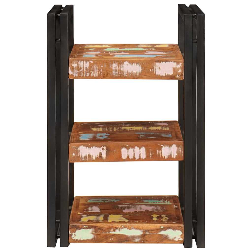 Comodino Marrone e nero 38 x 33 x 58 cm Legno Solido Recuperato