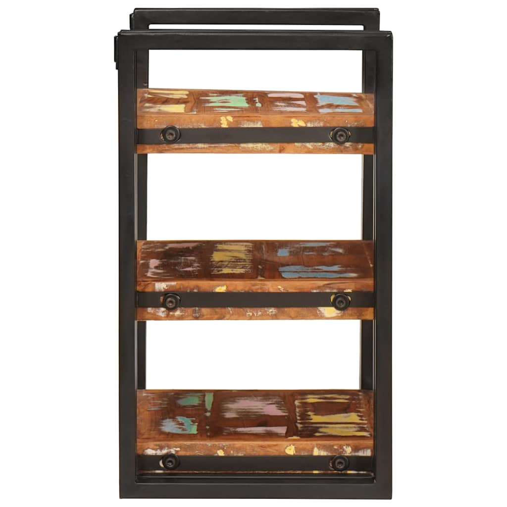 Comodino Marrone e nero 38 x 33 x 58 cm Legno Solido Recuperato