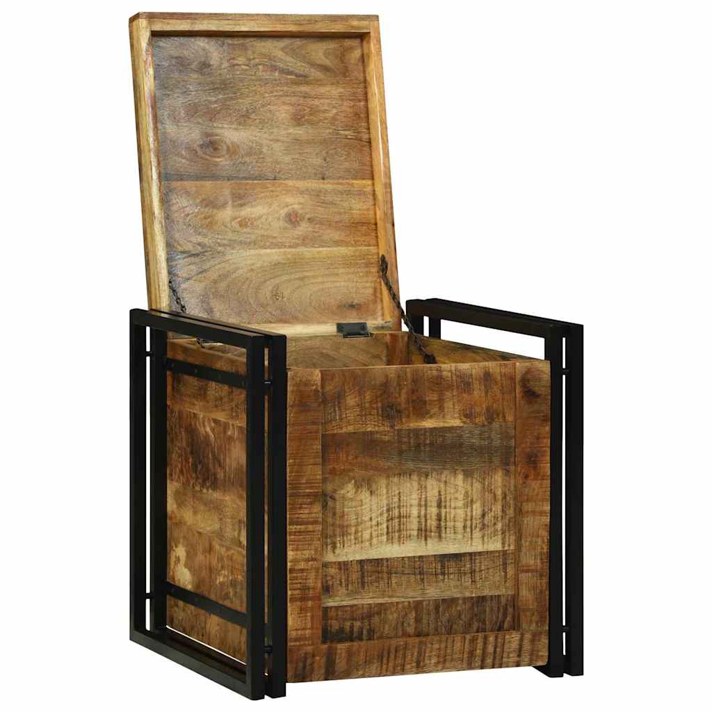Scatola di Stoccaggio 50 x 50 x 50 cm legno di mango grezzo