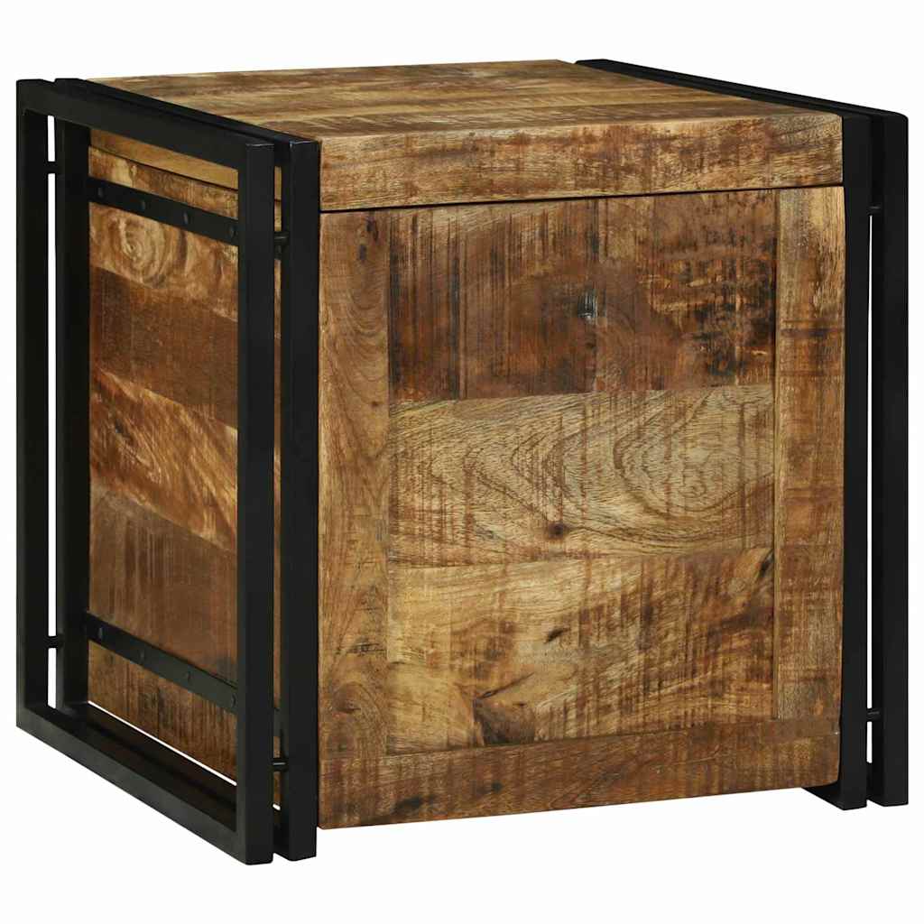 Scatola di Stoccaggio 50 x 50 x 50 cm legno di mango grezzo