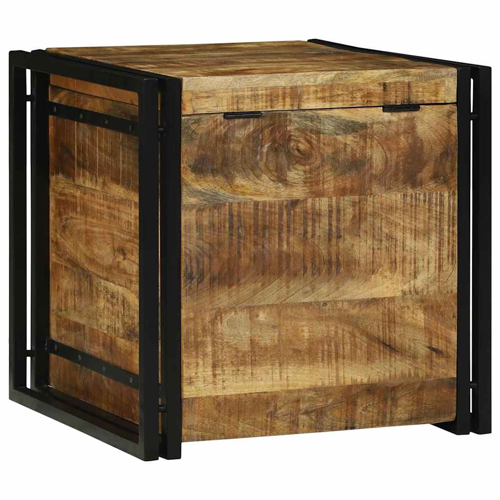 Scatola di Stoccaggio 50 x 50 x 50 cm legno di mango grezzo