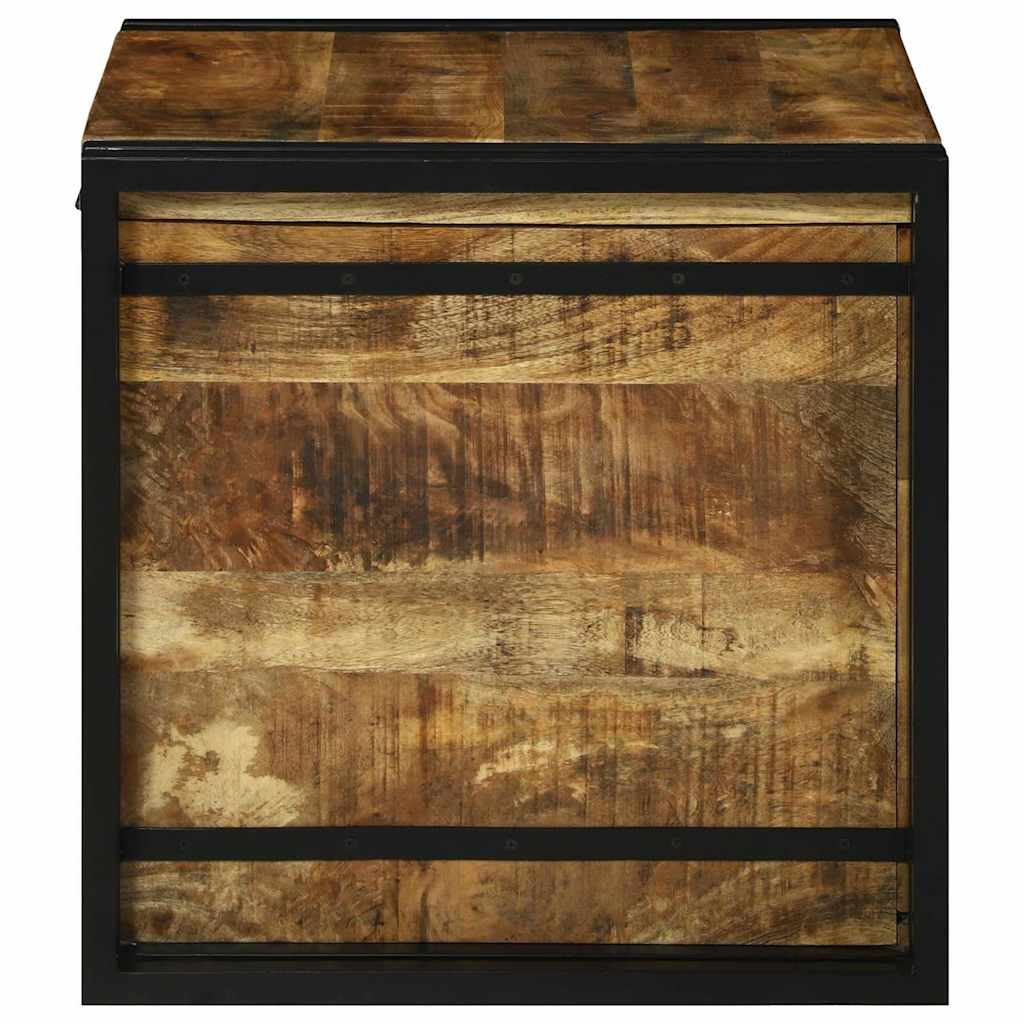 Scatola di Stoccaggio 50 x 50 x 50 cm legno di mango grezzo