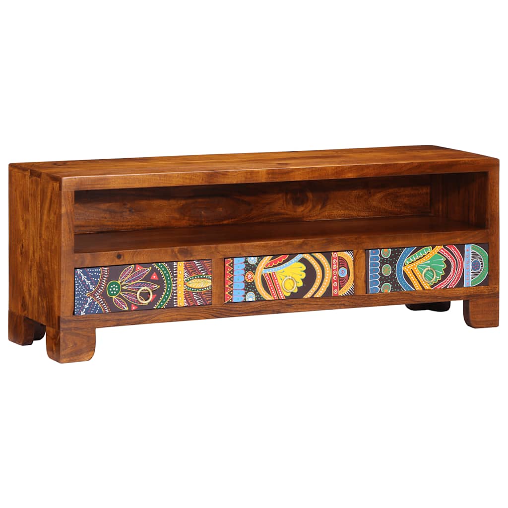 Mobile Porta TV Multicolore 110x30x40 Legno Massello di Acacia - homemem39