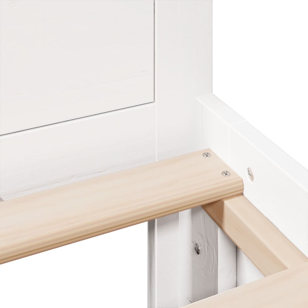Giroletto senza Materasso con Testiera Bianco 200x200 cm Pino | homemem39