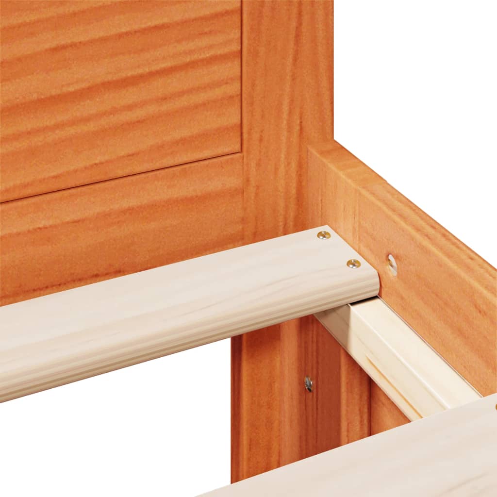 Giroletto senza Materasso con Testata Marrone Cera 120x200 Pino | homemem39