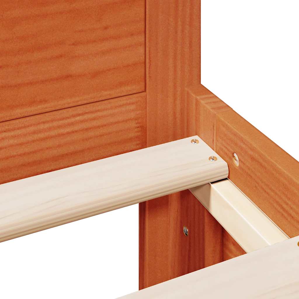 Giroletto senza Materasso con Testata Marrone Cera 140x190 Pino | homemem39