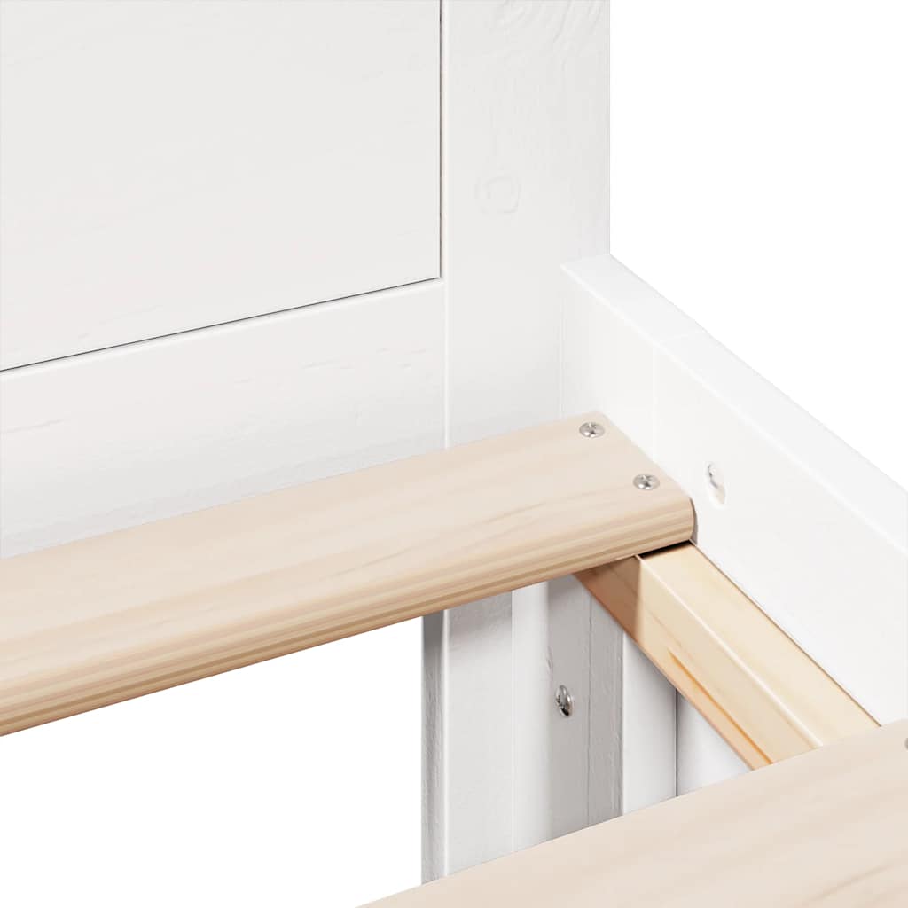 Giroletto senza Materasso con Testata Bianco 135x190 cm Pino | homemem39