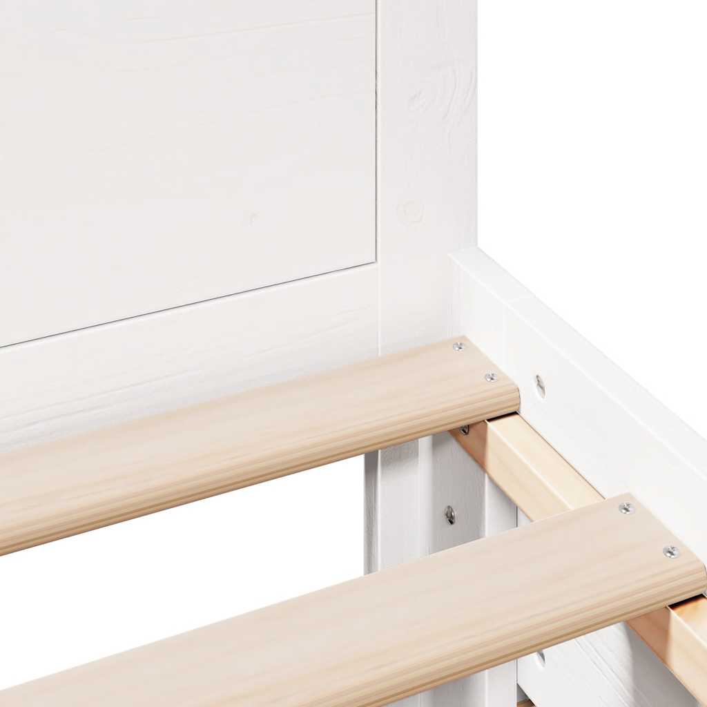 Giroletto senza Materasso con Testiera Bianco 90x190 cm Pino | homemem39