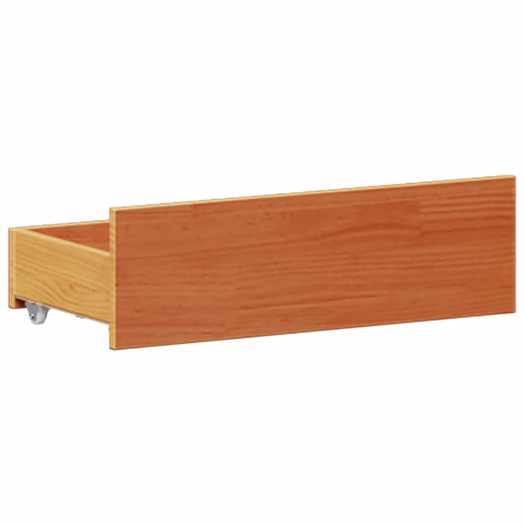 Letto Libreria senza Materasso Marrone Cera 200x200 cm in Pino - homemem39