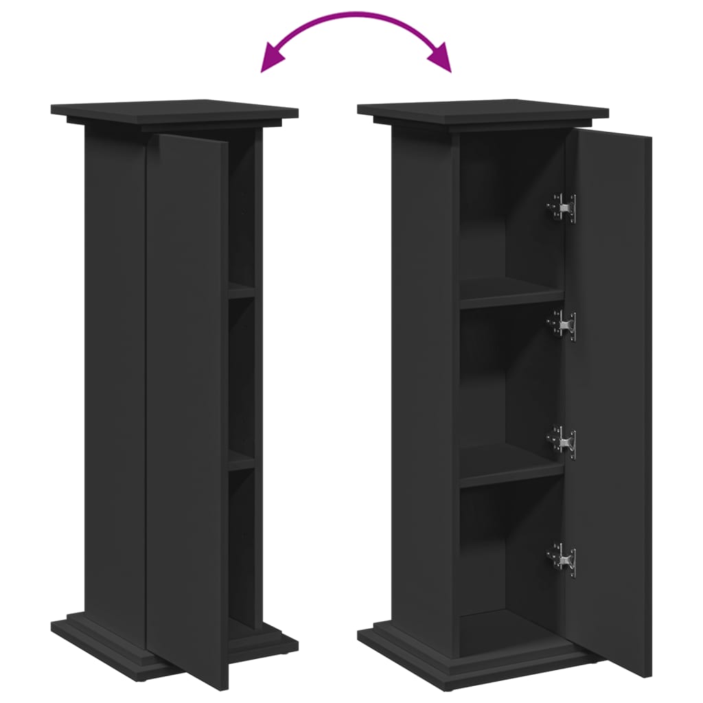 Supporto Espositivo Portaoggetti Nero 31x30x90 cm Truciolato - homemem39