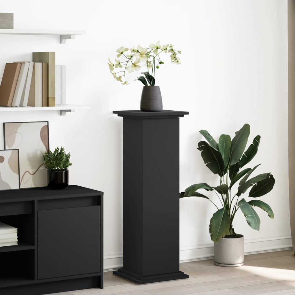 Supporto Espositivo Portaoggetti Nero 31x30x90 cm Truciolato - homemem39