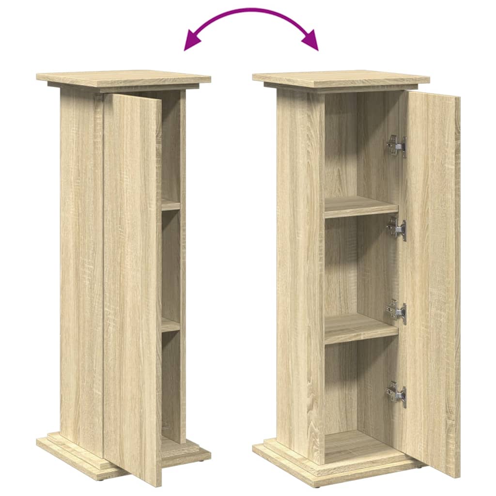 Espositore con Portaoggetti Rovere Sonoma 31x30x90cm Truciolato - homemem39
