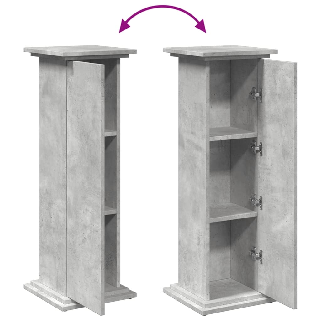 Espositore con Portaoggetti Grigio Cemento 31x30x90 Truciolato - homemem39