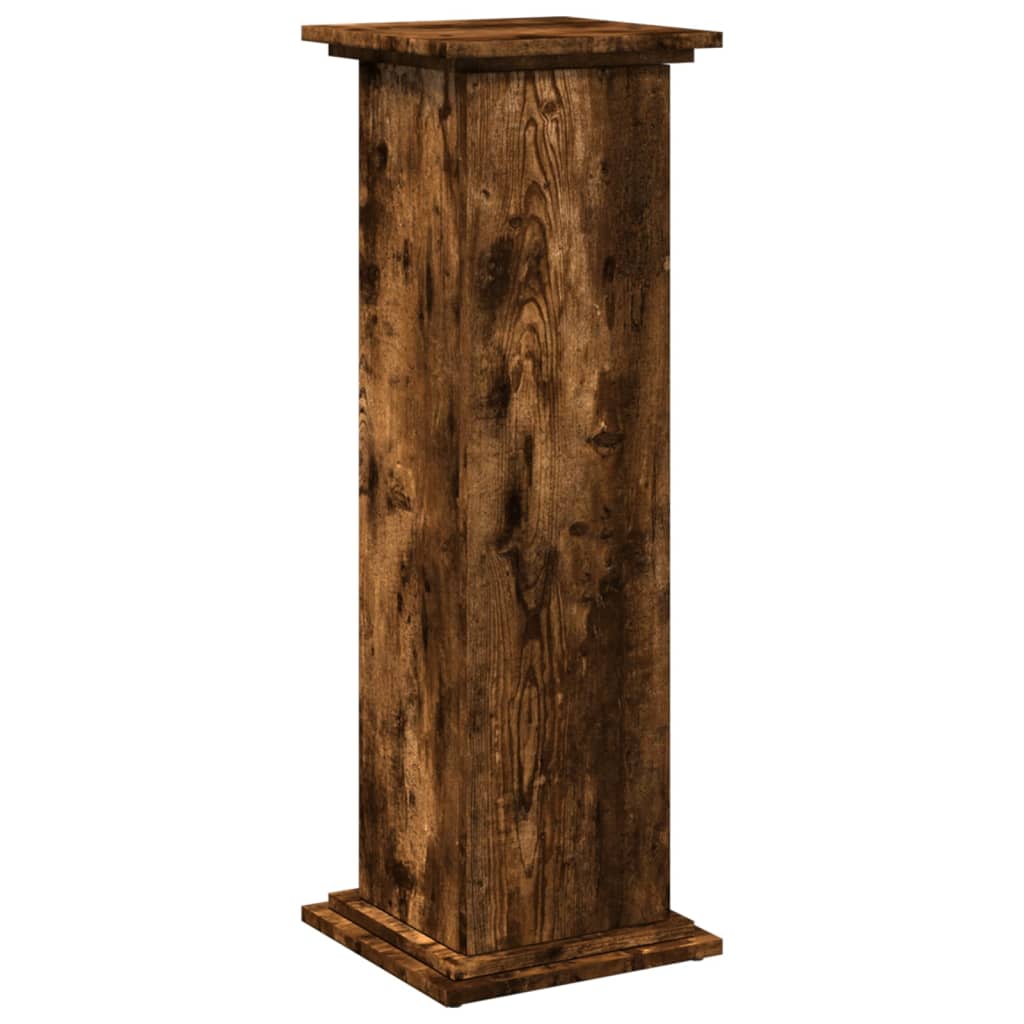 Espositore con Portaoggetti Rovere Fumo 31x30x90cm Truciolato - homemem39