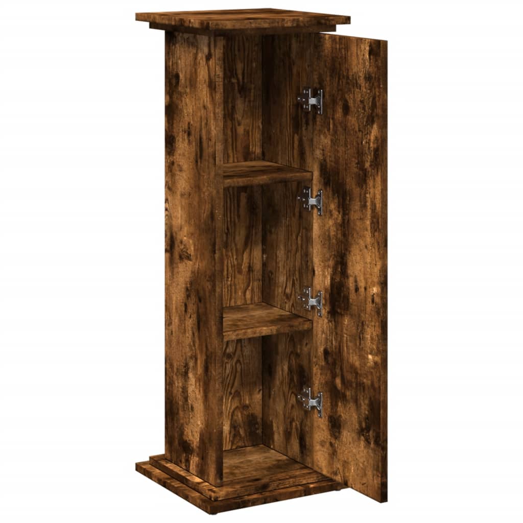 Espositore con Portaoggetti Rovere Fumo 31x30x90cm Truciolato - homemem39