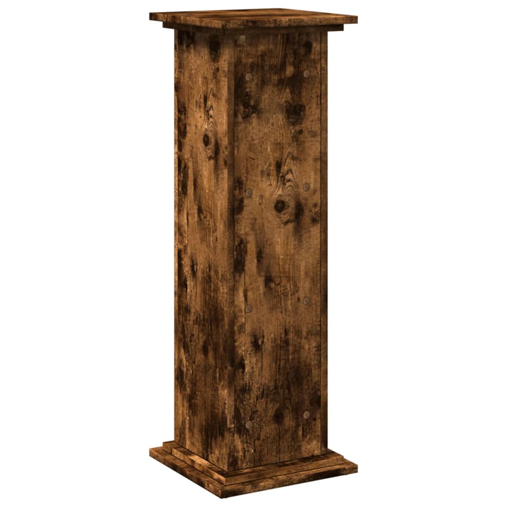 Espositore con Portaoggetti Rovere Fumo 31x30x90cm Truciolato - homemem39