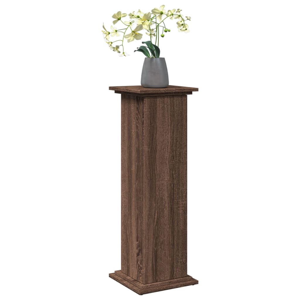 Espositore con Portaoggetti Rovere Marrone 31x30x90 Truciolato - homemem39