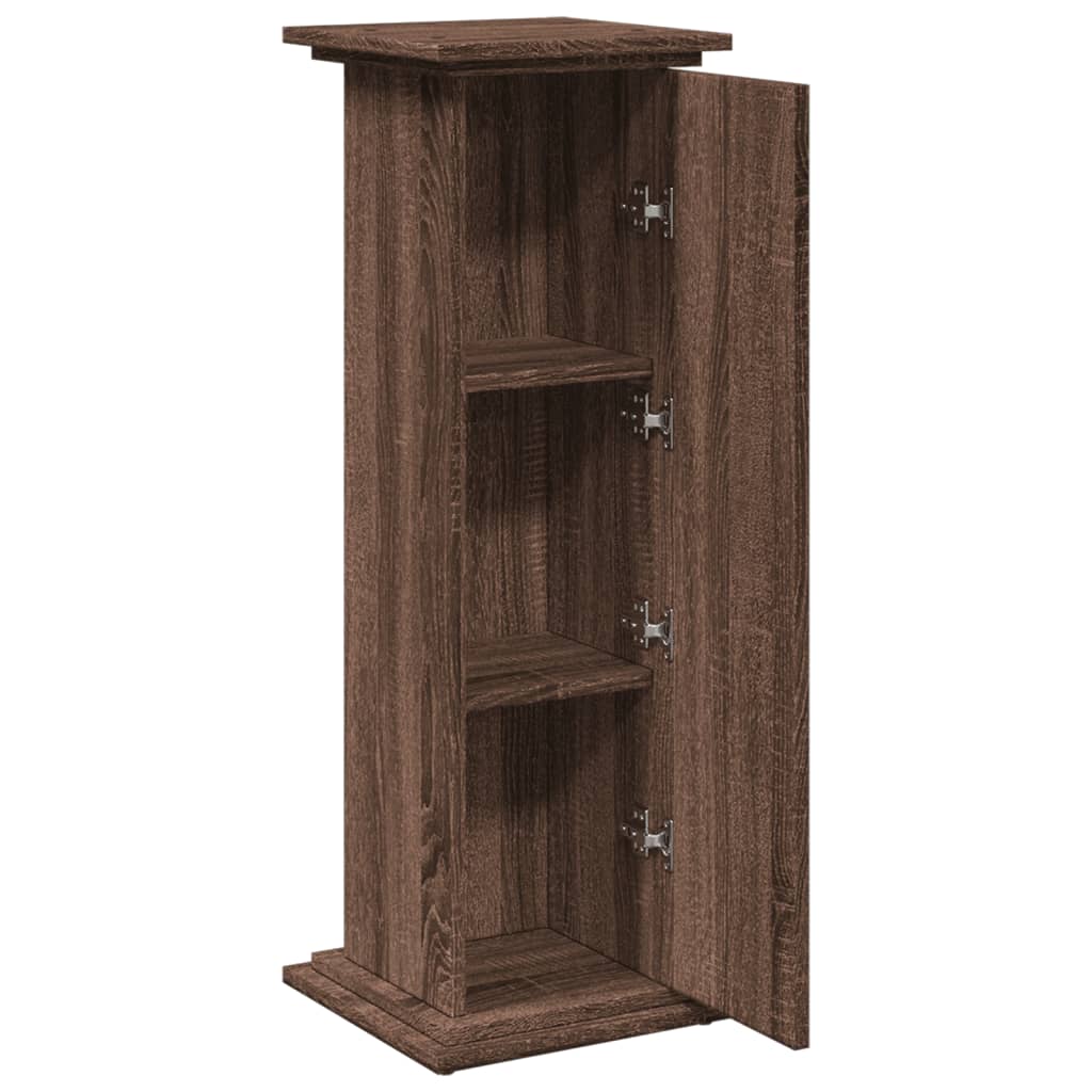 Espositore con Portaoggetti Rovere Marrone 31x30x90 Truciolato - homemem39