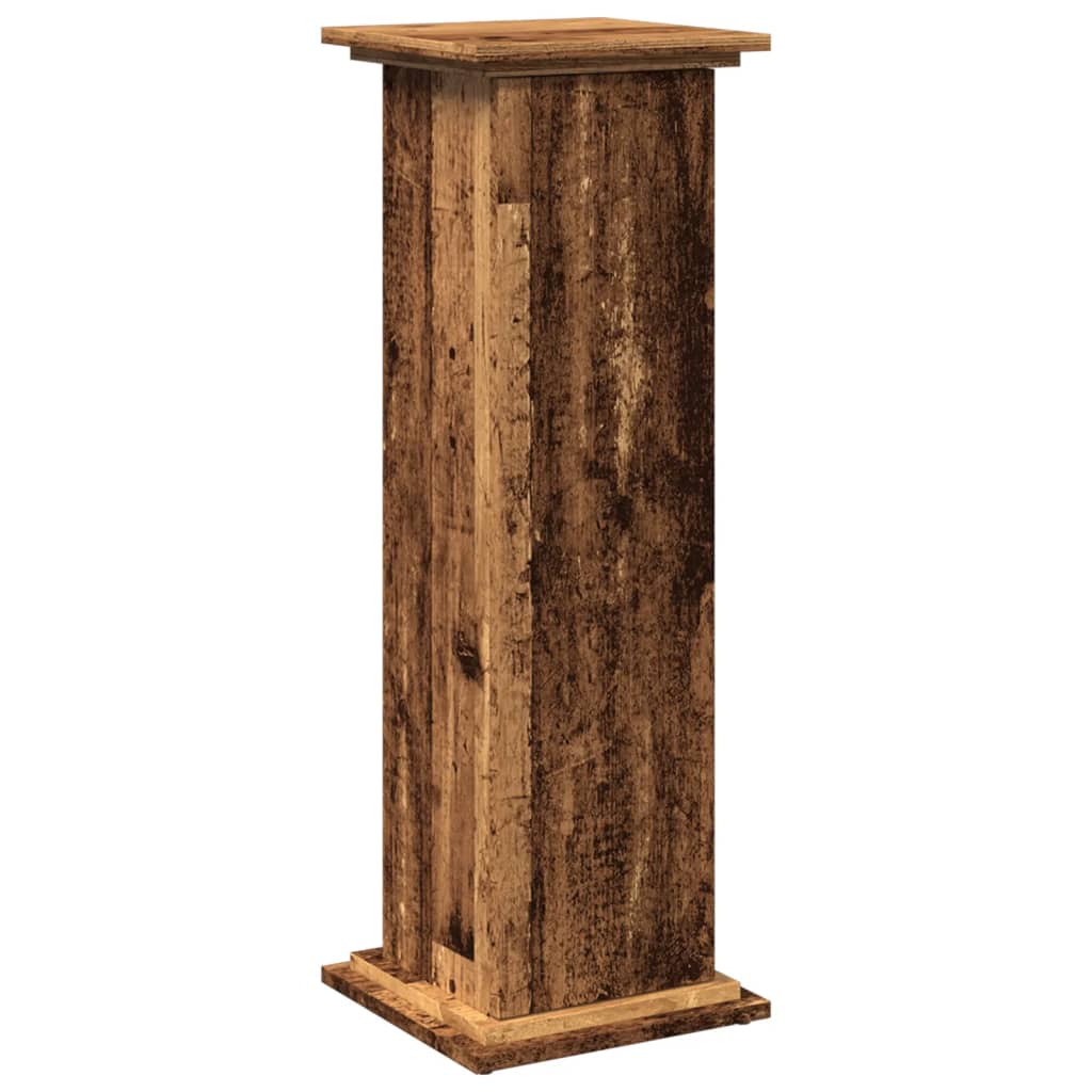 Espositore con Portaoggetti Legno Antico 31x30x90 cm Truciolato - homemem39