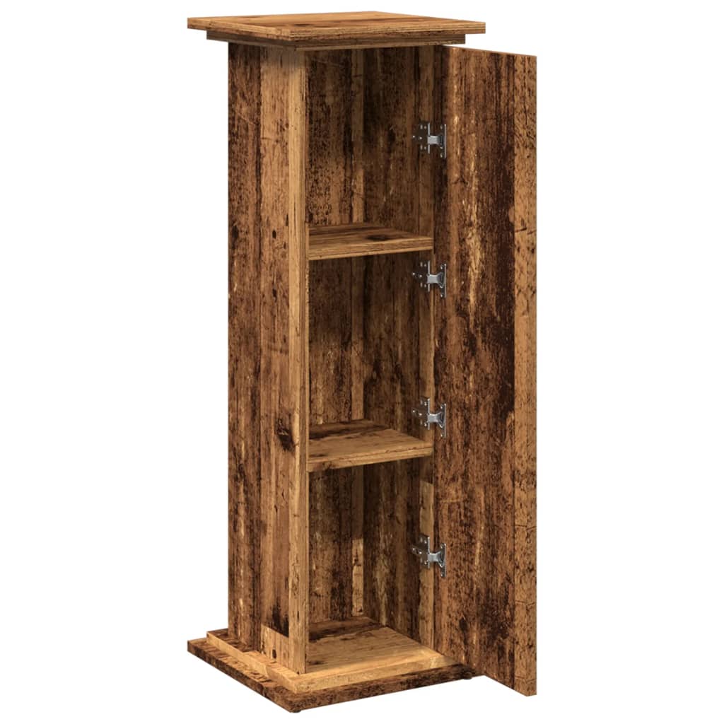 Espositore con Portaoggetti Legno Antico 31x30x90 cm Truciolato - homemem39