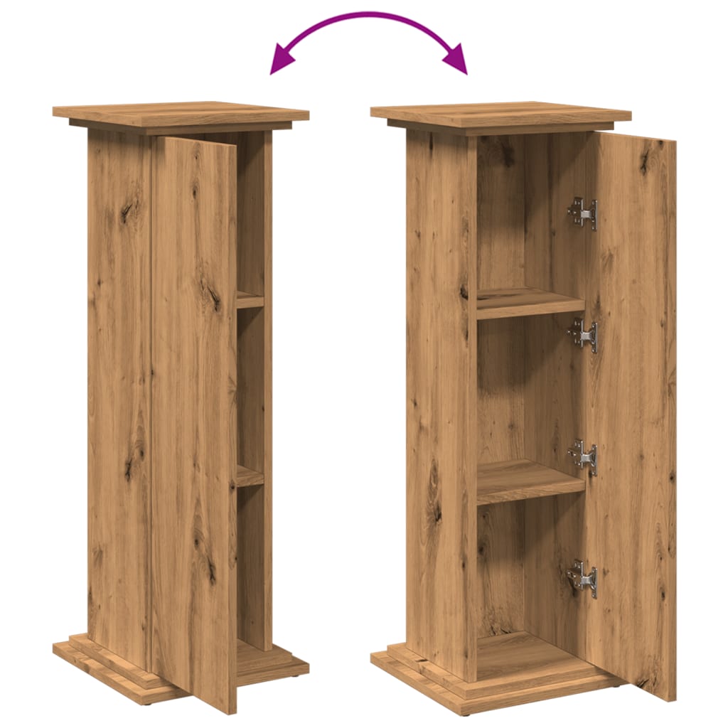 Espositore Portaoggetti Rovere Artigianale 31x30x90 Truciolato - homemem39