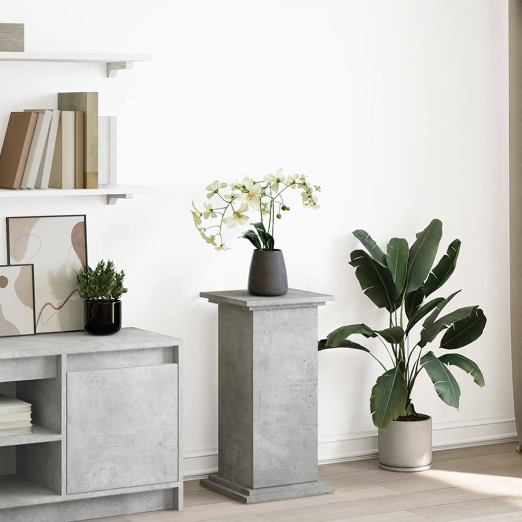 Espositore con Portaoggetti Grigio Cemento 31x30x60 Truciolato - homemem39