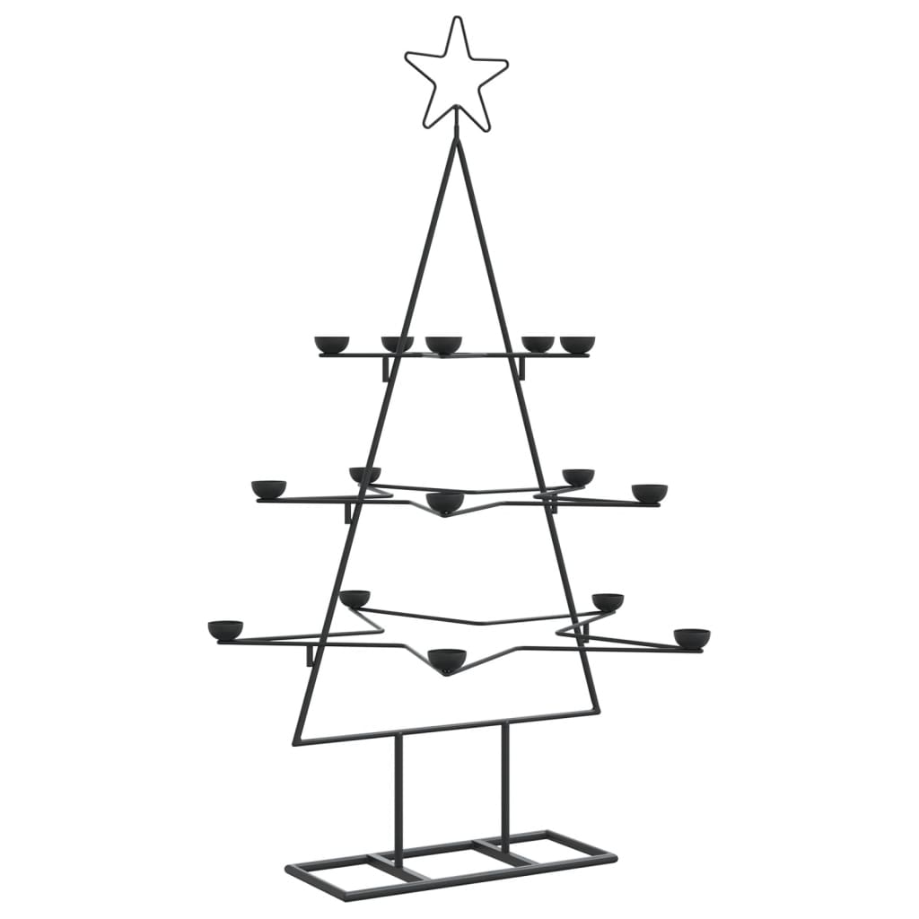 Albero di Natale Decorativo in Metallo Nero 105 cm - homemem39