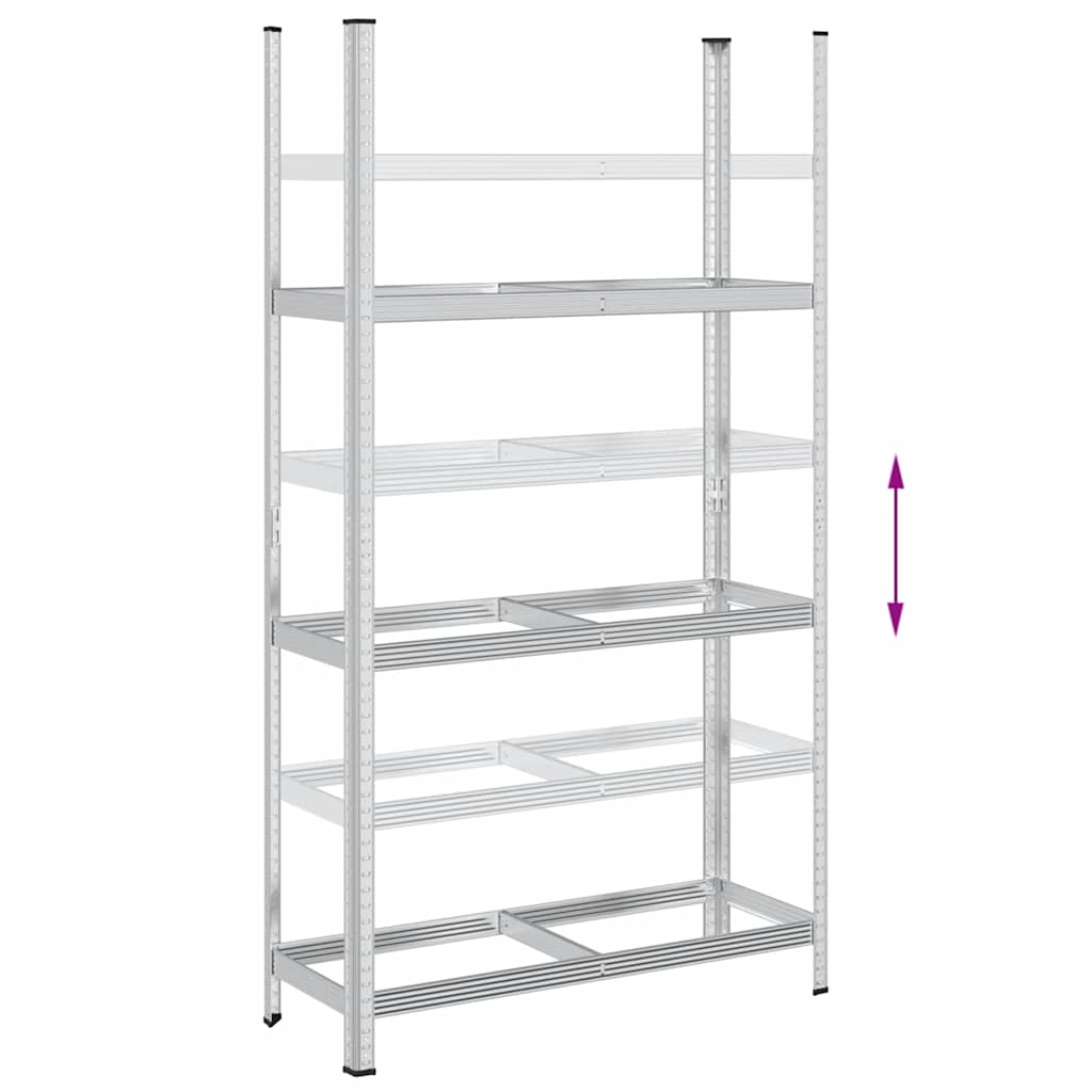 Ripiano per Pneumatici a 3 Strati Argento 110x40x200 cm Acciaio - homemem39