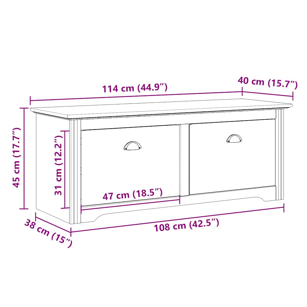Panca da Ingresso BODO Bianca 114x40x45 cm | homemem39
