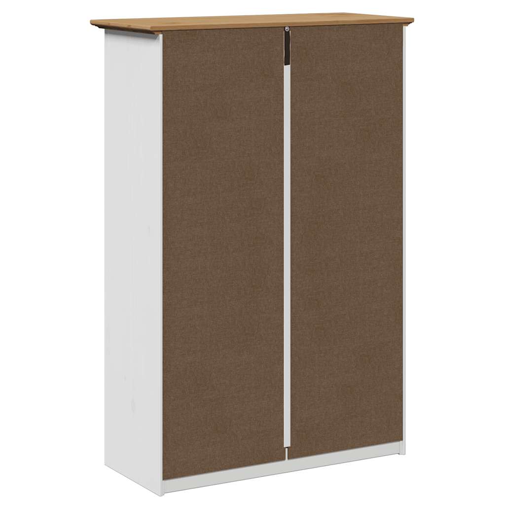 Scarpiera BODO Bianca e Marrone 80x35x118 cm - homemem39