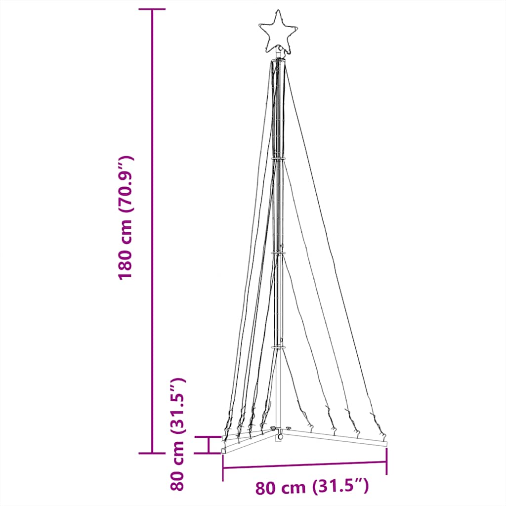 Albero di Natale a LED 339 LED Colorato 187 cm | homemem39