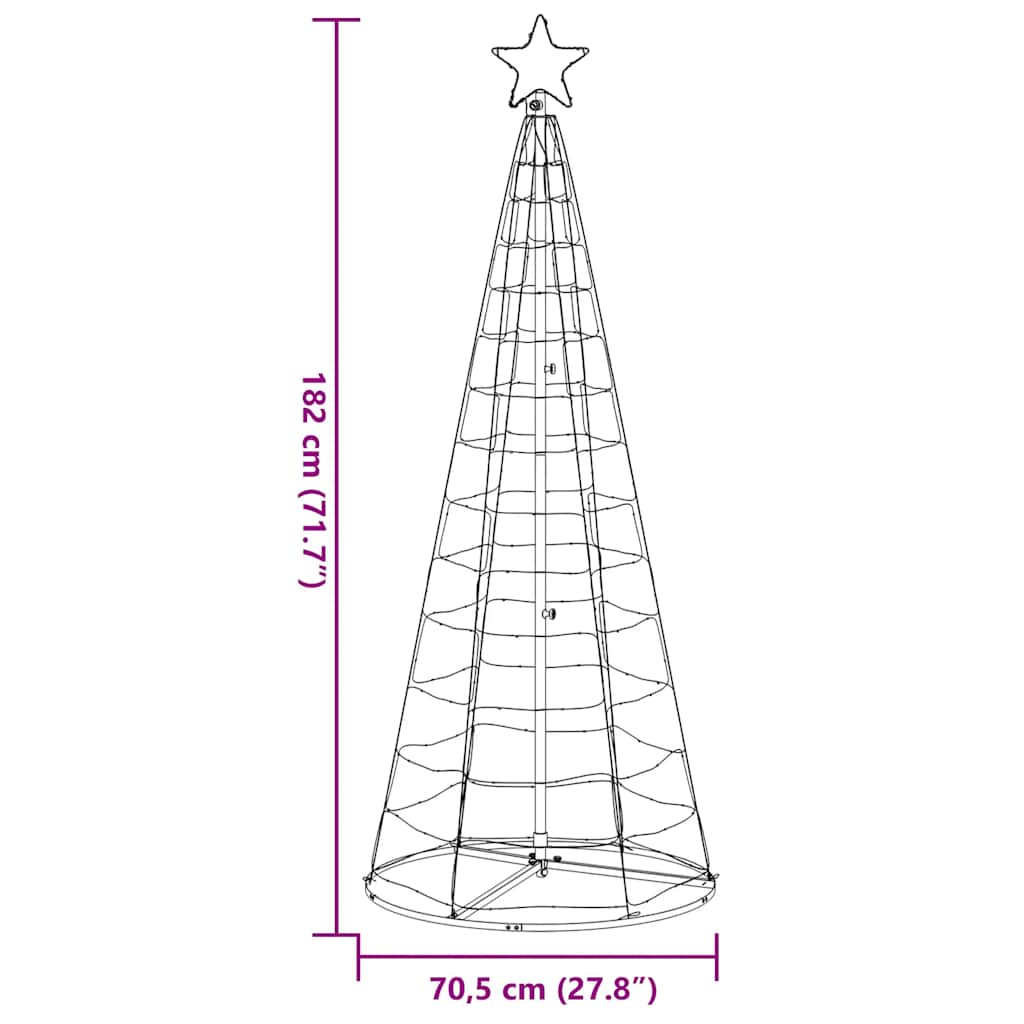 Albero di Natale a LED 200 LED Bianco Caldo 182 cm