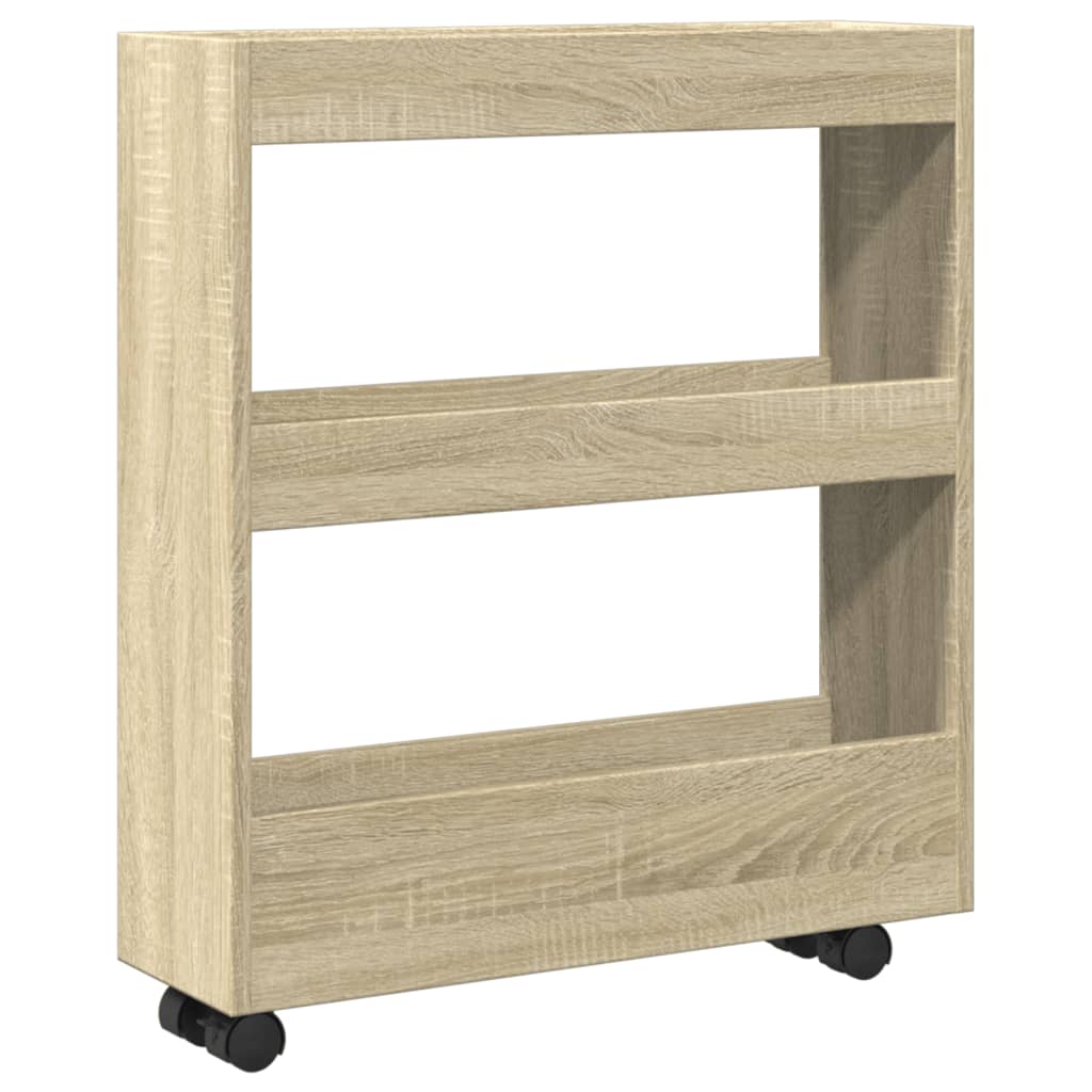 Carrello Stretto a 3 Livelli Rovere Sonoma in Truciolato - homemem39