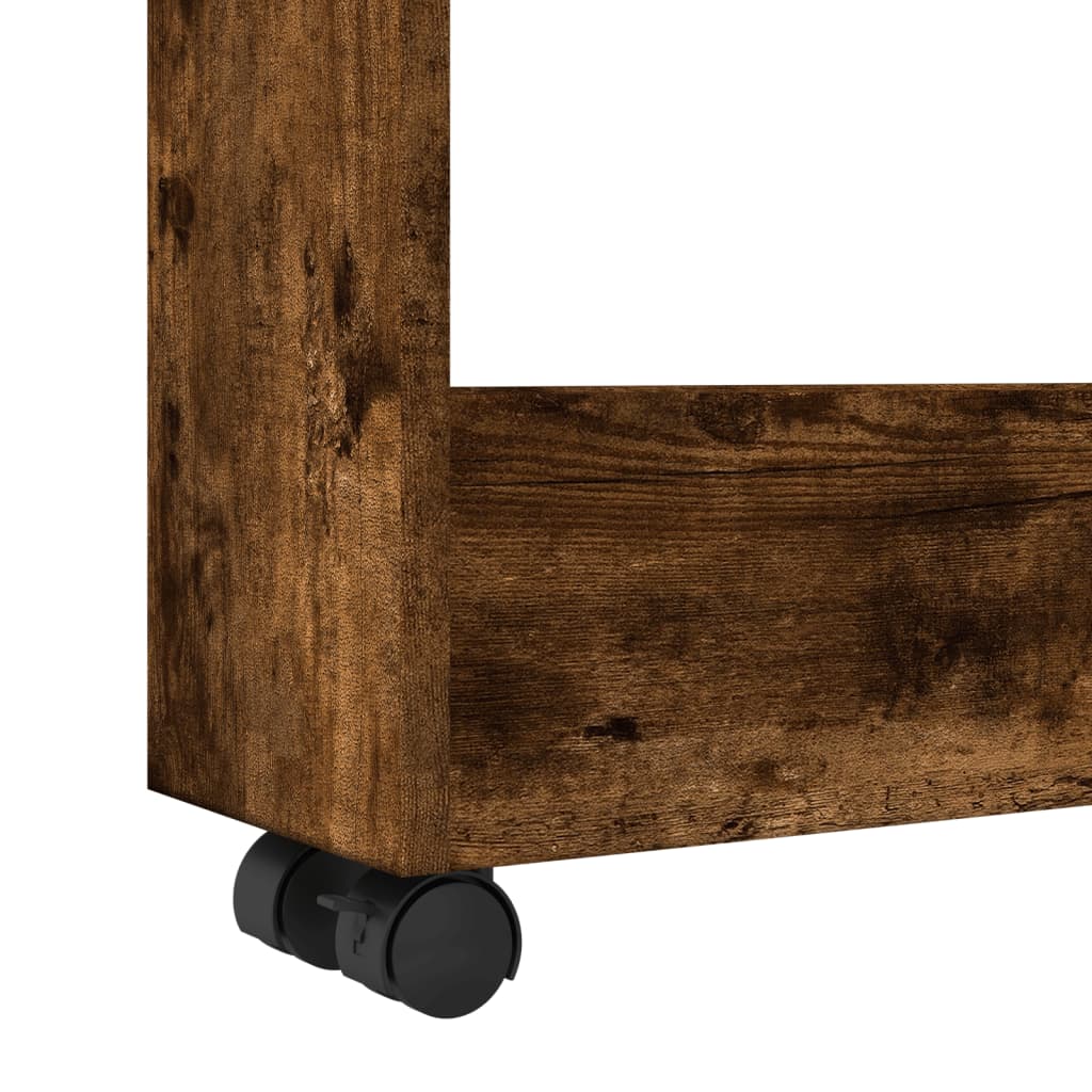 Carrello Stretto a 3 Livelli Rovere Fumo in Truciolato