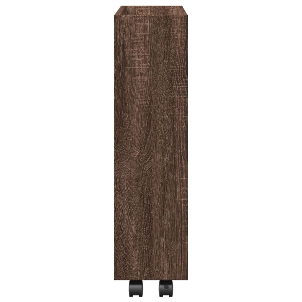 Carrello Stretto a 3 Livelli Rovere Marrone in Truciolato - homemem39
