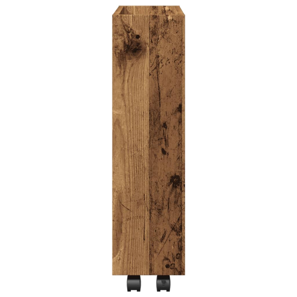 Carrello Stretto a 3 Livelli Legno Vecchio in Truciolato - homemem39