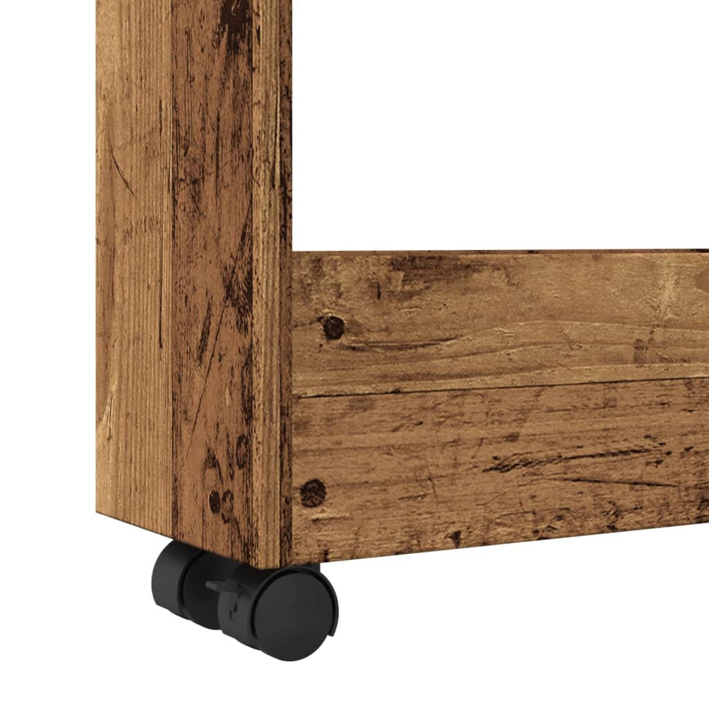 Carrello Stretto a 3 Livelli Legno Vecchio in Truciolato - homemem39