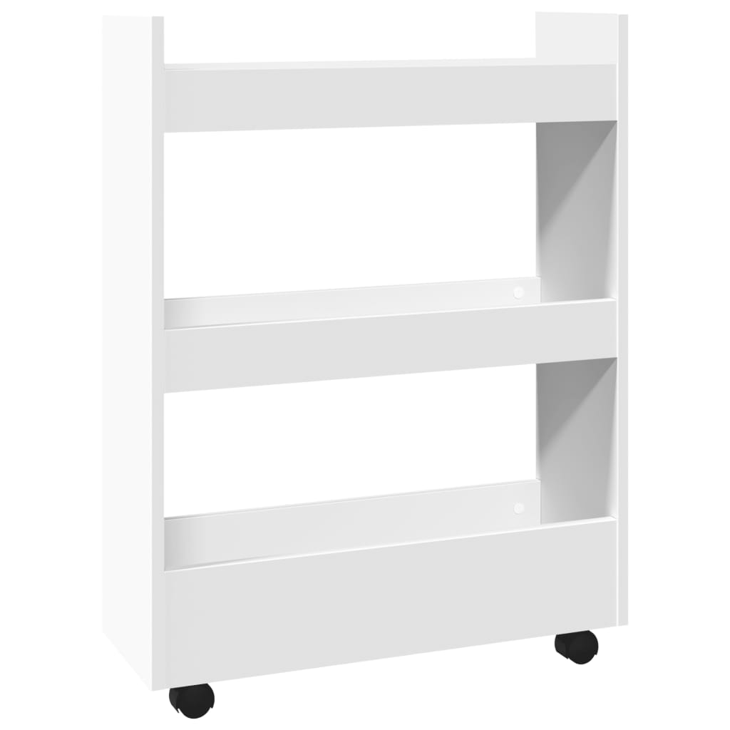 Carrello Portaoggetti Stretto a 3 Livelli in Truciolato - homemem39