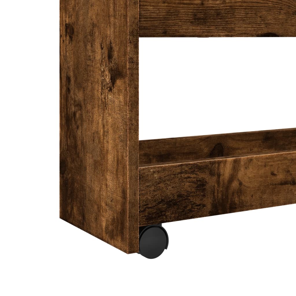 Carrello Stretto a 4 Livelli Rovere Fumo in Truciolato - homemem39