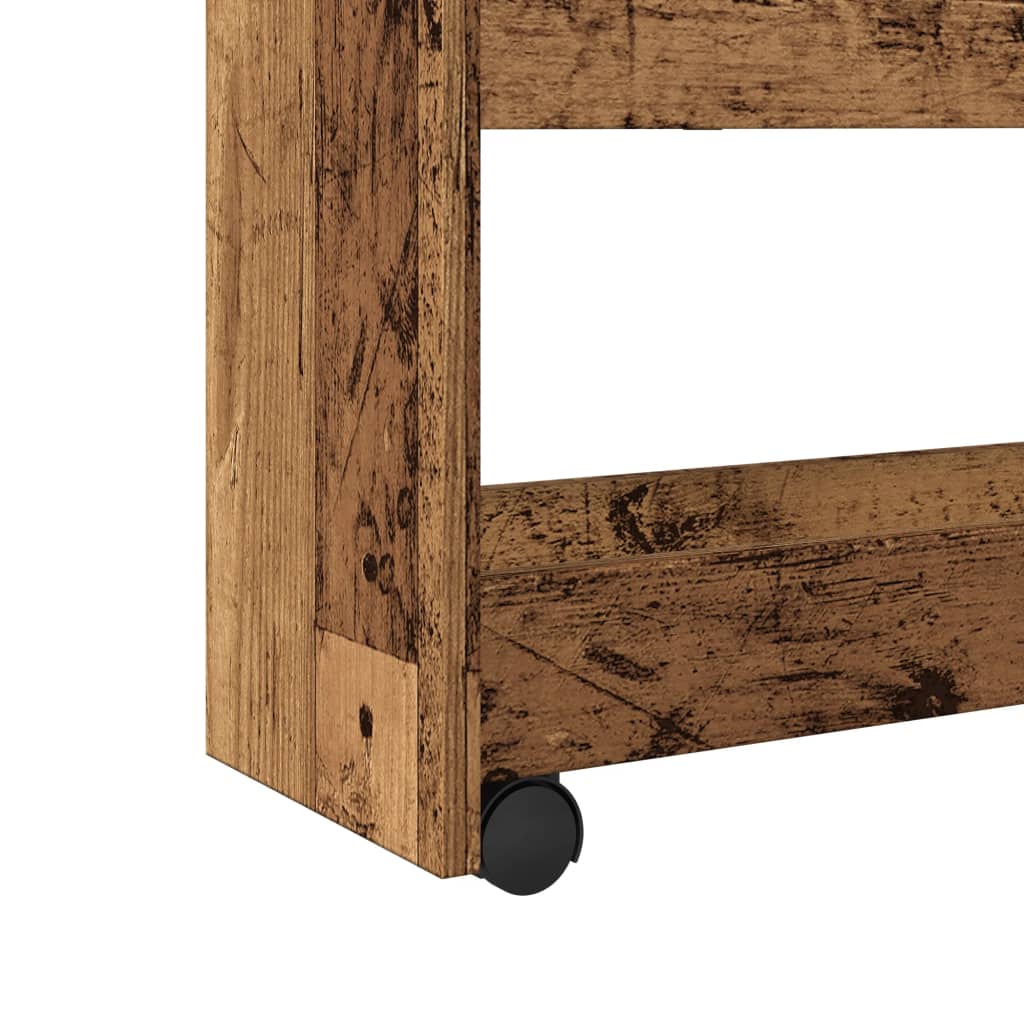 Carrello Stretto a 4 Livelli Legno Antico in Truciolato - homemem39