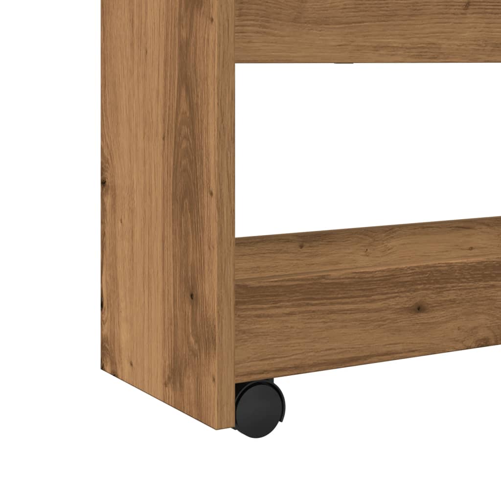 Carrello Stretto a 4 Livelli Rovere Artigianale in Truciolato - homemem39
